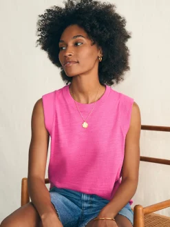 T-Shirts^Faherty Brand Sunwashed Slub Muscle Tank - Cone Flower