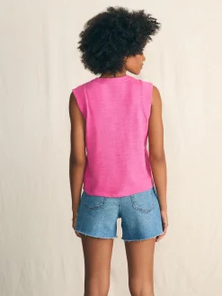 T-Shirts^Faherty Brand Sunwashed Slub Muscle Tank - Cone Flower