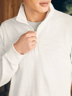 Hoodies & Sweatshirts|Lounge^Faherty Brand Sunwashed Slub Quarter Zip (Tall) - White