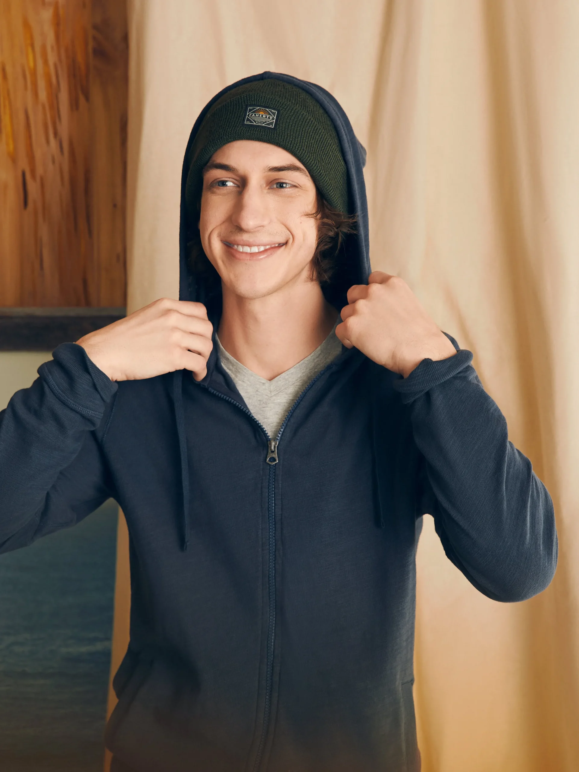 Hoodies & Sweatshirts^Faherty Brand Sunwashed Slub Zip Hoodie - Blue Nights
