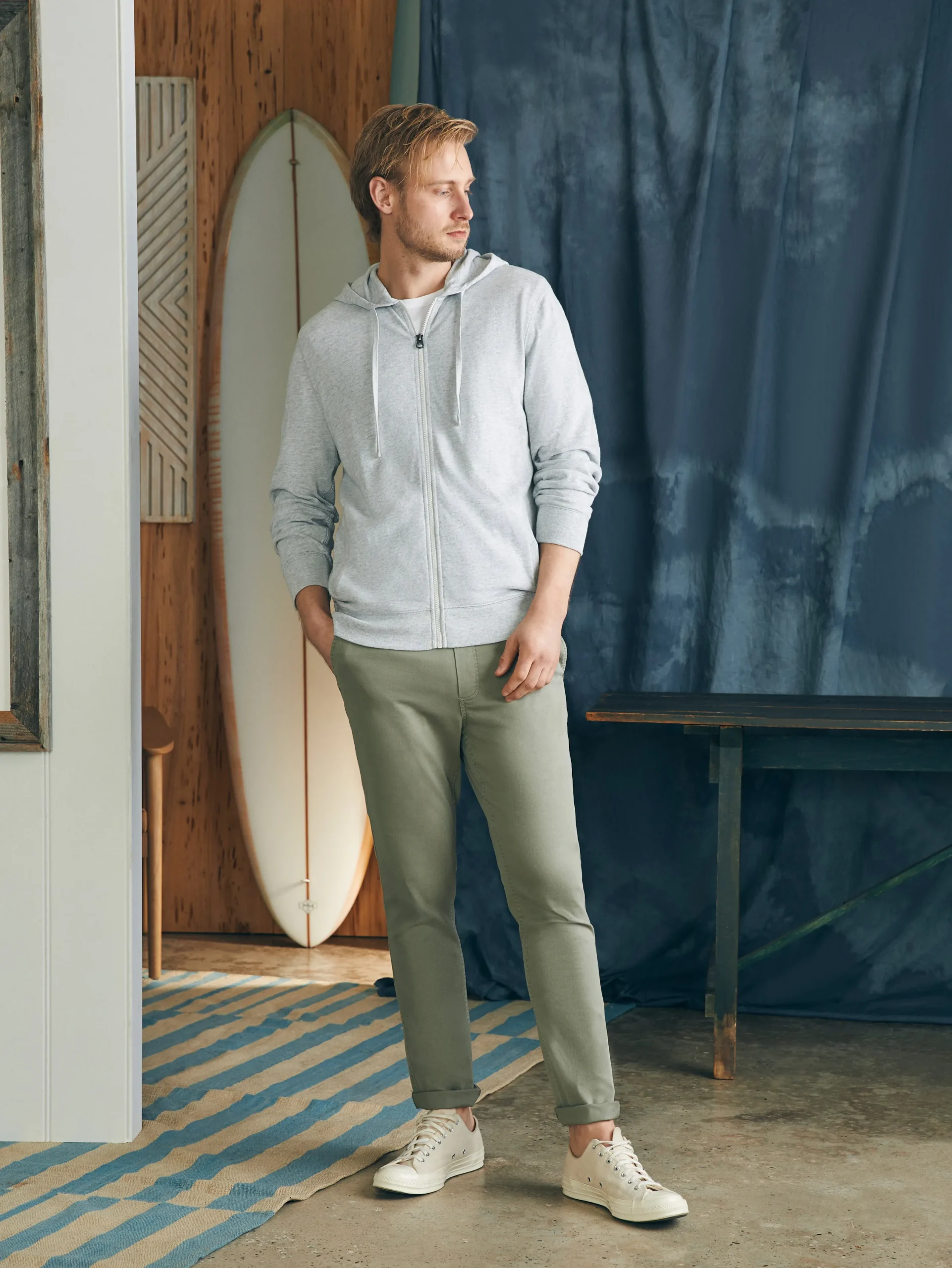Hoodies & Sweatshirts^Faherty Brand Sunwashed Slub Zip Hoodie - Light Grey Heather