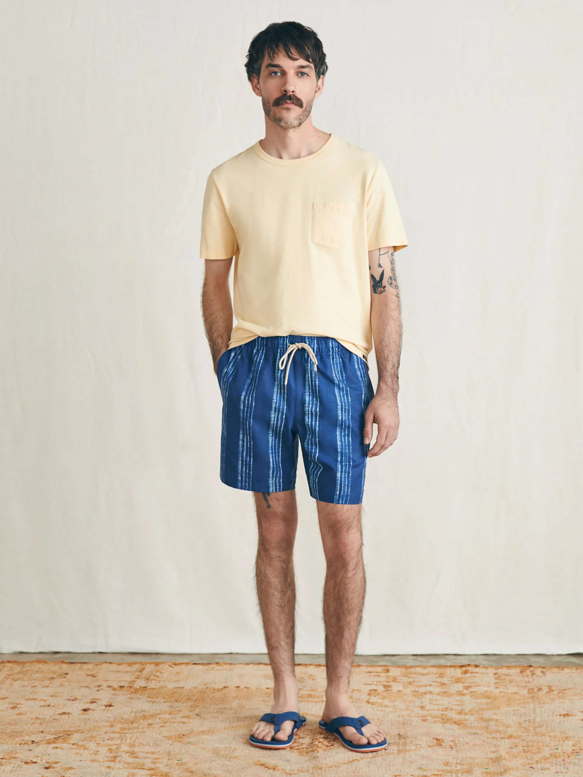 Swim^Faherty Brand Sunwashed Trunk - Barlow Ocean Stripe