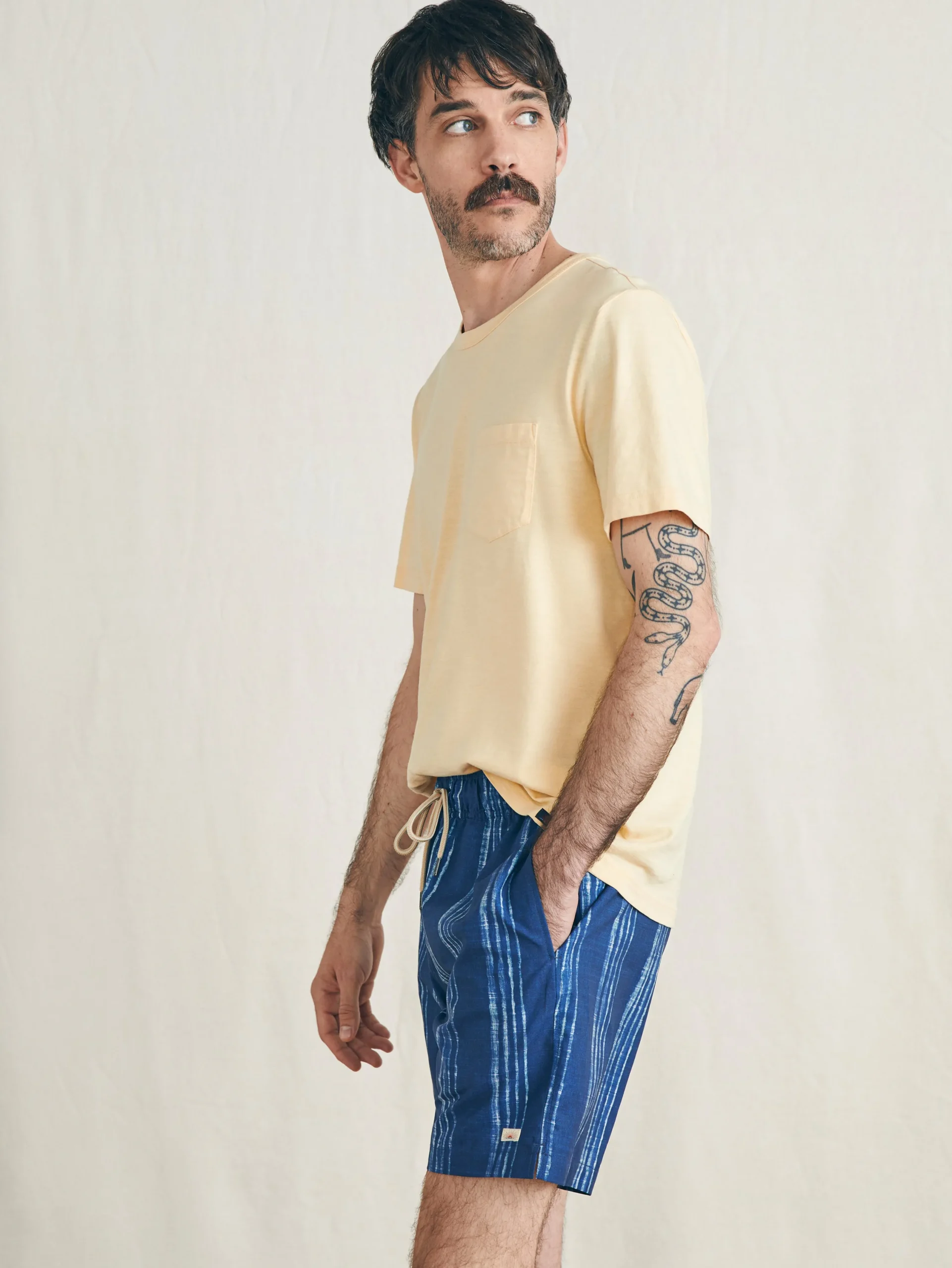 Swim^Faherty Brand Sunwashed Trunk - Barlow Ocean Stripe