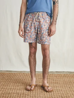 Swim^Faherty Brand Sunwashed Trunk - Clay Oceanside Floral