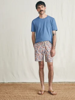 Swim^Faherty Brand Sunwashed Trunk - Clay Oceanside Floral