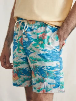 Swim^Faherty Brand Sunwashed Trunk - Marine Tropics