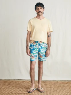 Swim^Faherty Brand Sunwashed Trunk - Marine Tropics