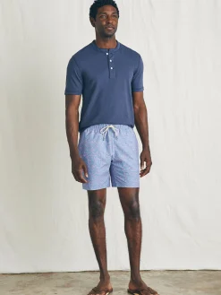 Swim^Faherty Brand Sunwashed Trunk - Night Orchid Frond