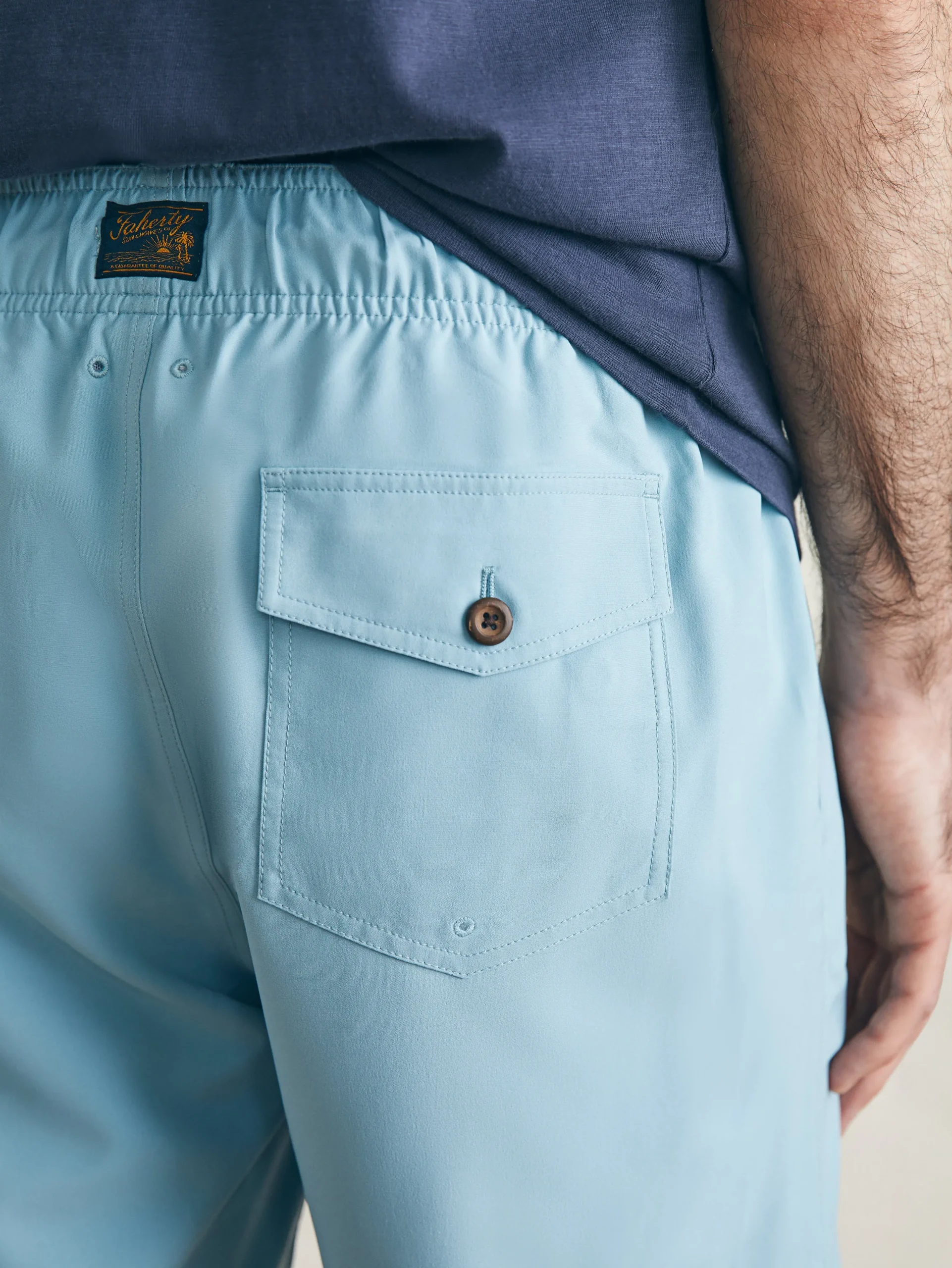 Swim^Faherty Brand Sunwashed Trunk - Patina Pool