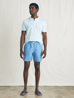 Swim^Faherty Brand Sunwashed Trunk - Soft Sapphire Atlas