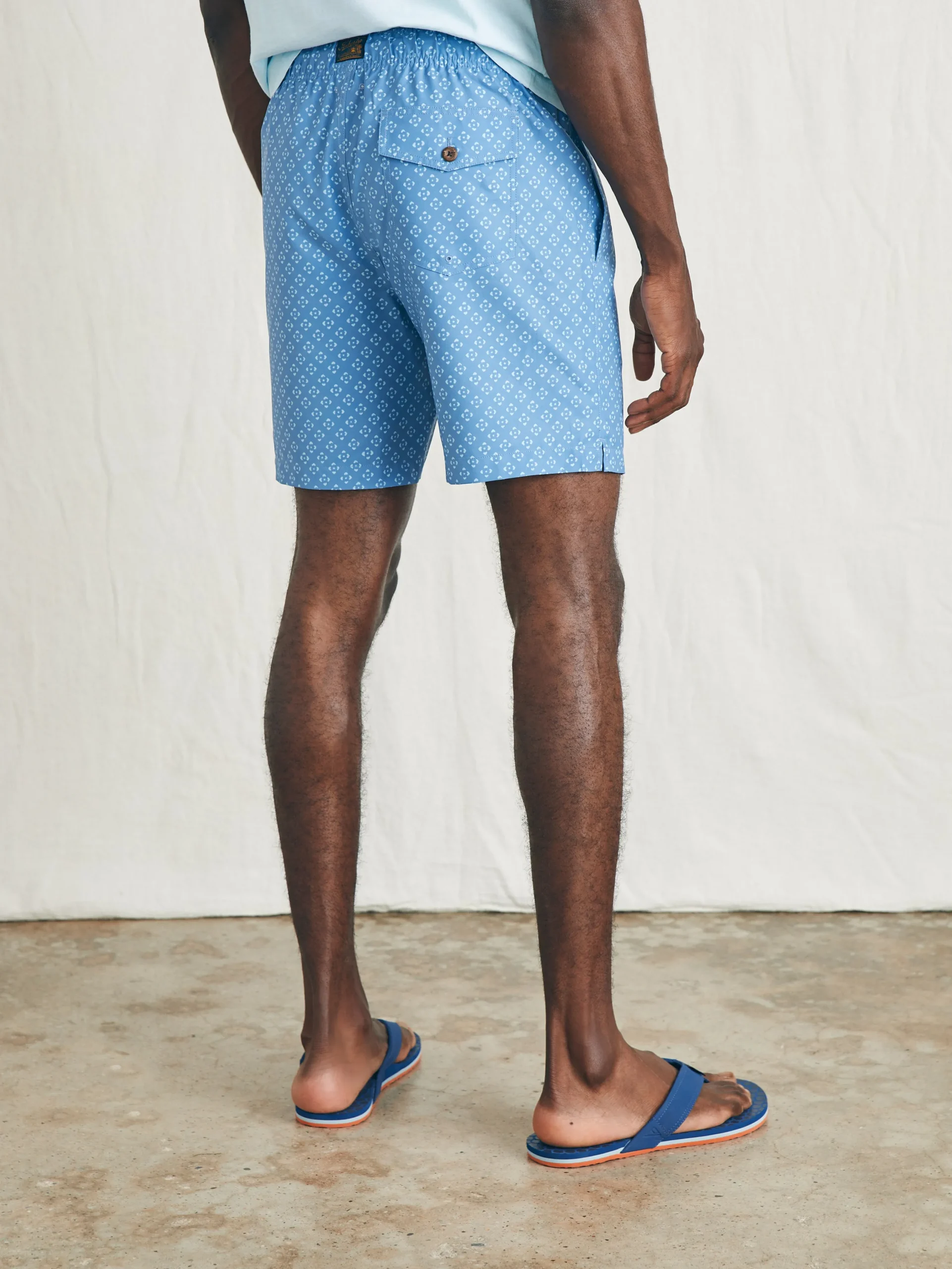 Swim^Faherty Brand Sunwashed Trunk - Soft Sapphire Atlas