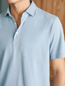 Polo Shirts|T-Shirts & Henleys^Faherty Brand Sunwashed T-Shirt Polo - Blue Breeze