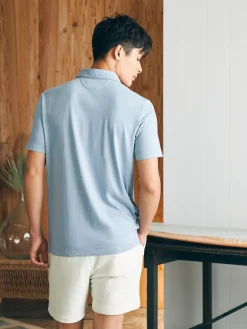 Polo Shirts|T-Shirts & Henleys^Faherty Brand Sunwashed T-Shirt Polo - Blue Breeze