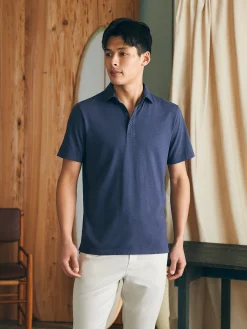 Polo Shirts|T-Shirts & Henleys^Faherty Brand Sunwashed T-Shirt Polo - Dune Navy
