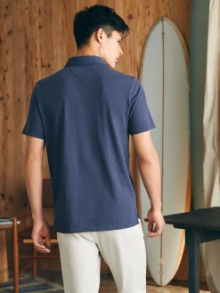 Polo Shirts|T-Shirts & Henleys^Faherty Brand Sunwashed T-Shirt Polo - Dune Navy