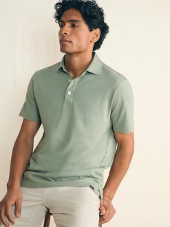 Polo Shirts|T-Shirts & Henleys^Faherty Brand Sunwashed T-Shirt Polo - Faded Sage