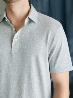 Polo Shirts|T-Shirts & Henleys^Faherty Brand Sunwashed T-Shirt Polo - Heather Grey
