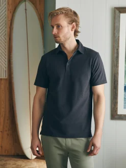 Polo Shirts|T-Shirts & Henleys^Faherty Brand Sunwashed T-Shirt Polo - Washed Black