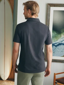 Polo Shirts|T-Shirts & Henleys^Faherty Brand Sunwashed T-Shirt Polo - Washed Black