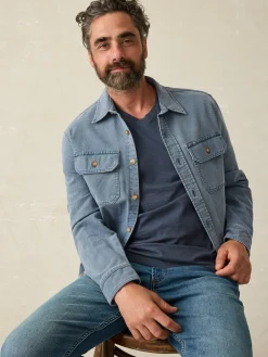 T-Shirts & Henleys^Faherty Brand Sunwashed V-Neck Tee - Dune Navy