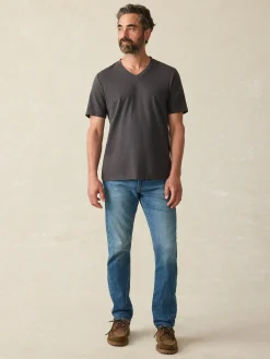 T-Shirts & Henleys^Faherty Brand Sunwashed V-Neck Tee - Washed Black