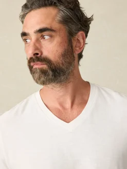 T-Shirts & Henleys^Faherty Brand Sunwashed V-Neck Tee - White