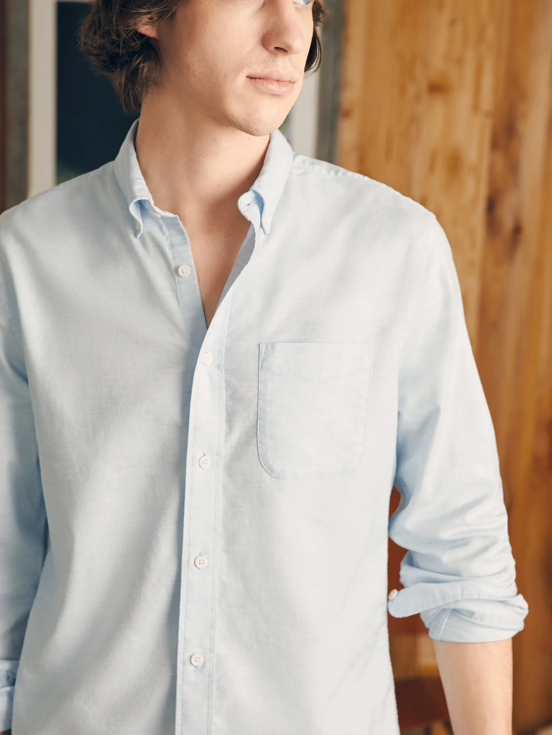 Shirts^Faherty Brand Supima Oxford Shirt - Blue Heather
