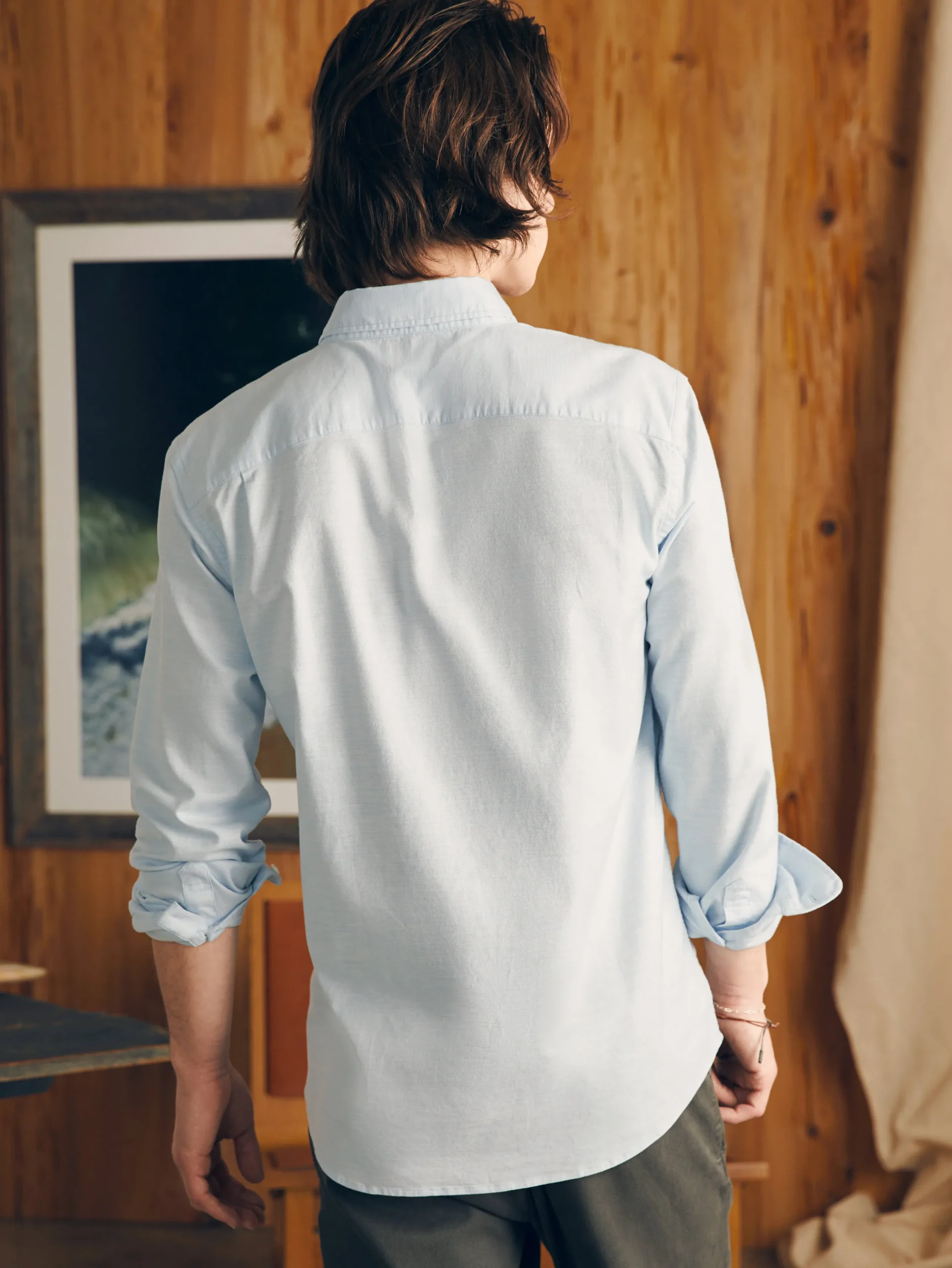 Shirts^Faherty Brand Supima Oxford Shirt - Blue Heather