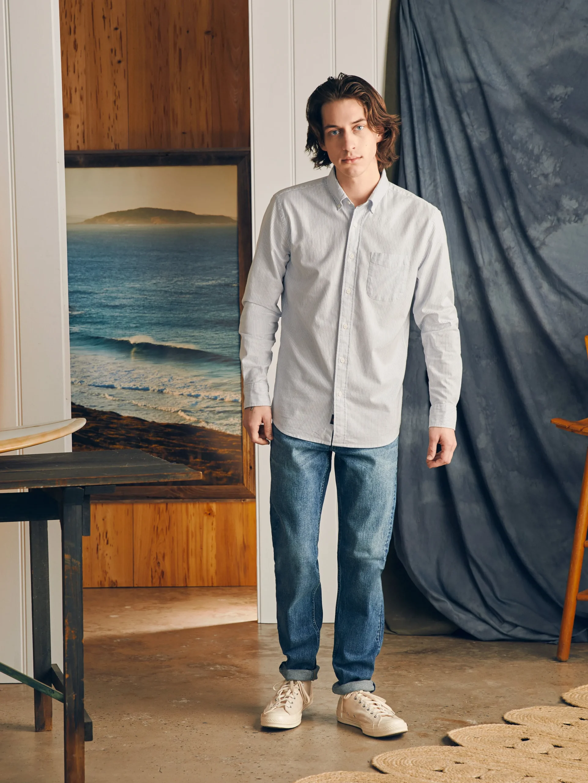 Shirts^Faherty Brand Supima Oxford Shirt - Classic Stripe