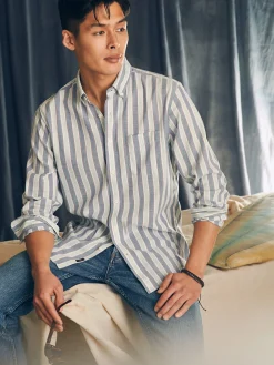 Shirts^Faherty Brand Supima Oxford Shirt - Coastal Skies Stripe