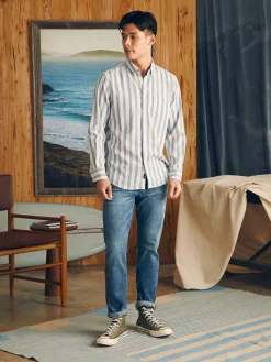 Shirts^Faherty Brand Supima Oxford Shirt - Coastal Skies Stripe