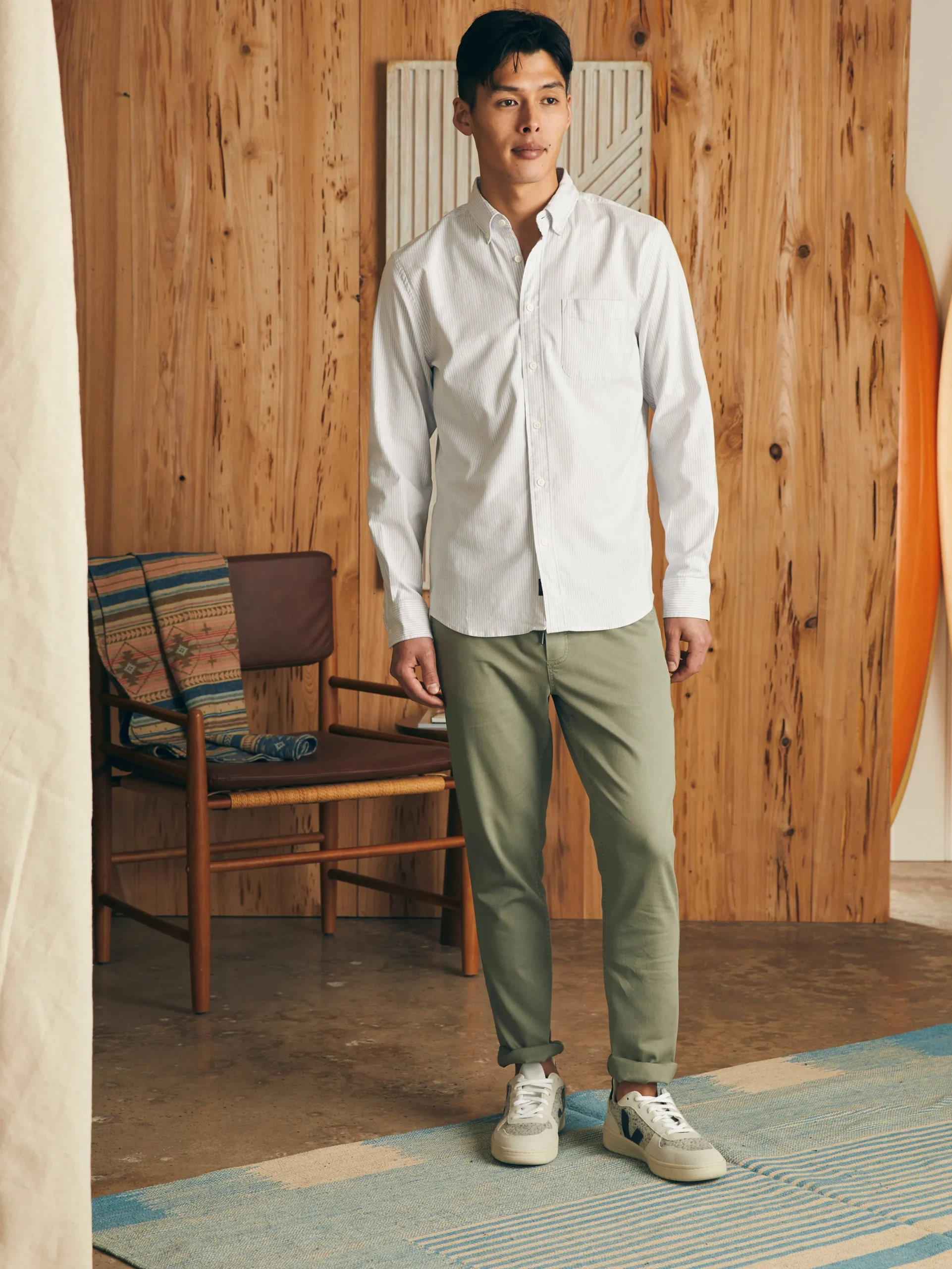 Shirts^Faherty Brand Supima Oxford Shirt - Lavender Stripe