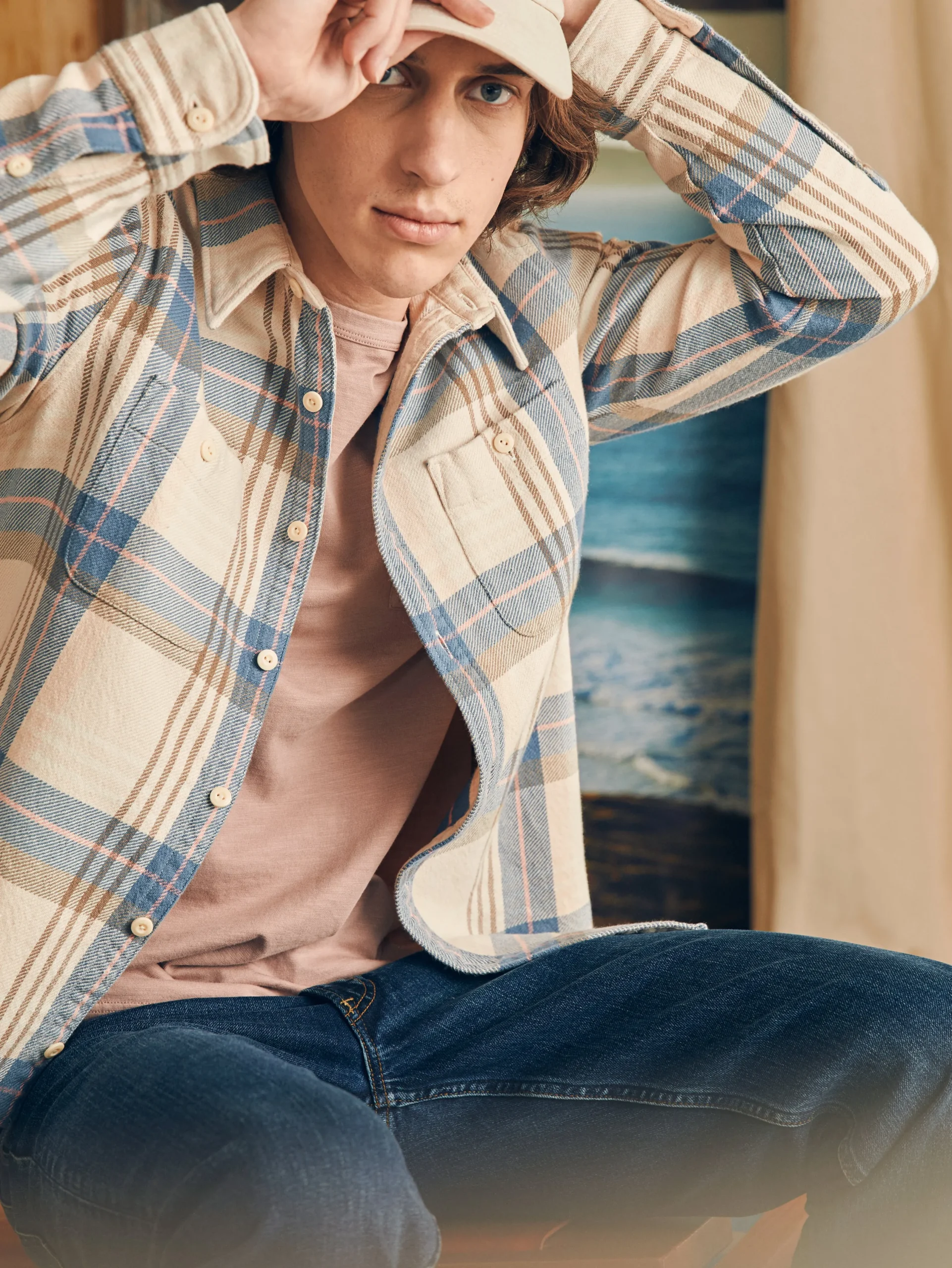 Shirts^Faherty Brand Surf Flannel - Spring Evening