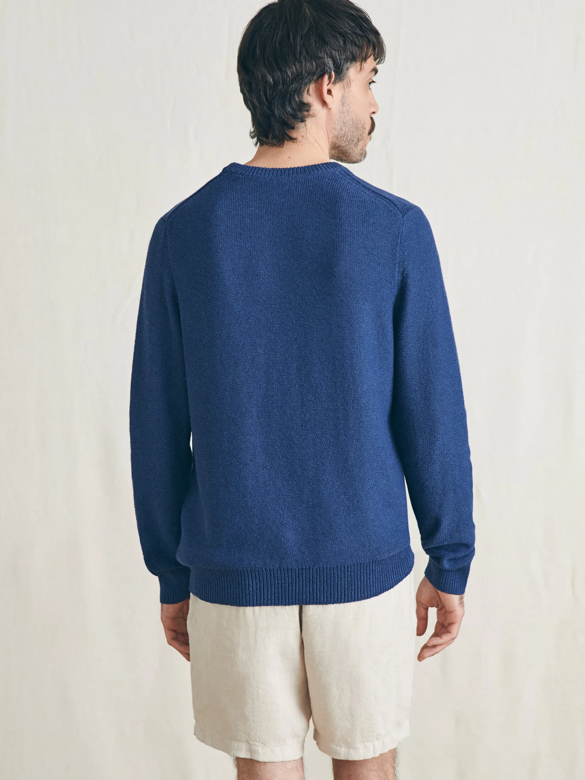 Sweaters^Faherty Brand Surf Stripe Crew Sweater - Navy Sea Sunset