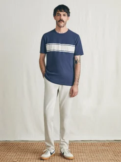 T-Shirts & Henleys^Faherty Brand Surf Stripe Sunwashed Pocket Tee - Dune Navy