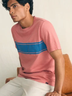 T-Shirts & Henleys^Faherty Brand Surf Stripe Sunwashed Pocket Tee - Faded Flag