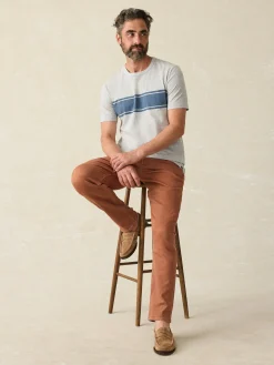 T-Shirts & Henleys^Faherty Brand Surf Stripe Sunwashed Pocket Tee - Heather Grey
