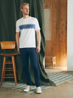 T-Shirts & Henleys^Faherty Brand Surf Stripe Sunwashed Pocket Tee - White