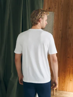 T-Shirts & Henleys^Faherty Brand Surf Stripe Sunwashed Pocket Tee - White