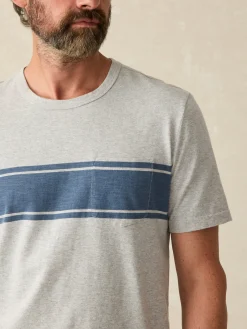 T-Shirts & Henleys^Faherty Brand Surf Stripe Sunwashed Tee (Tall) - Heather Grey