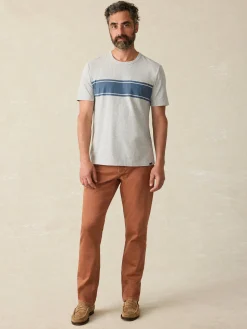 T-Shirts & Henleys^Faherty Brand Surf Stripe Sunwashed Tee (Tall) - Heather Grey