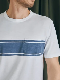T-Shirts & Henleys^Faherty Brand Surf Stripe Sunwashed Tee (Tall) - White