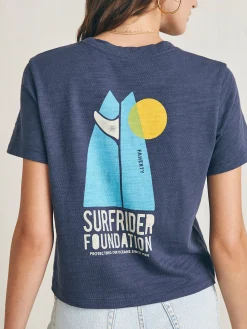 T-Shirts^Faherty Brand Surfrider Sunwashed Cropped Tee - Dune Navy