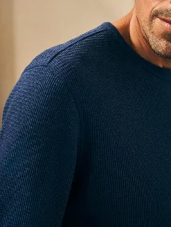 T-Shirts & Henleys^Faherty Brand Surplus Waffle Crew - Deep Sea Heather
