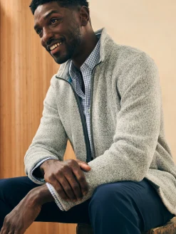 Sweaters|Hoodies & Sweatshirts^Faherty Brand Sweater Fleece Full Zip - Light Granite