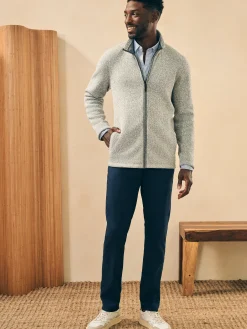 Sweaters|Hoodies & Sweatshirts^Faherty Brand Sweater Fleece Full Zip - Light Granite