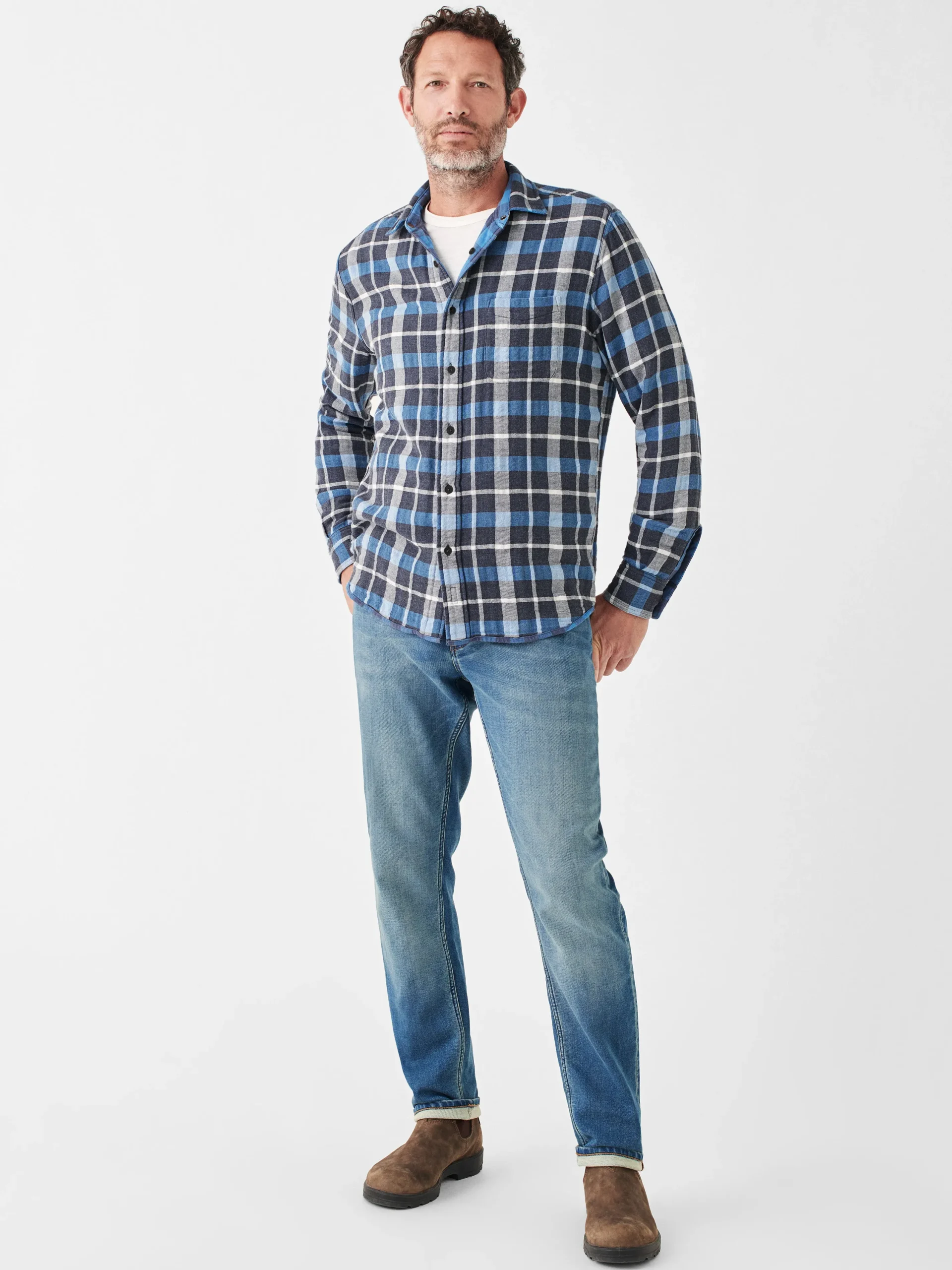 Shirts^Faherty Brand The Reversible Shirt - Cobalt Nights Buffalo