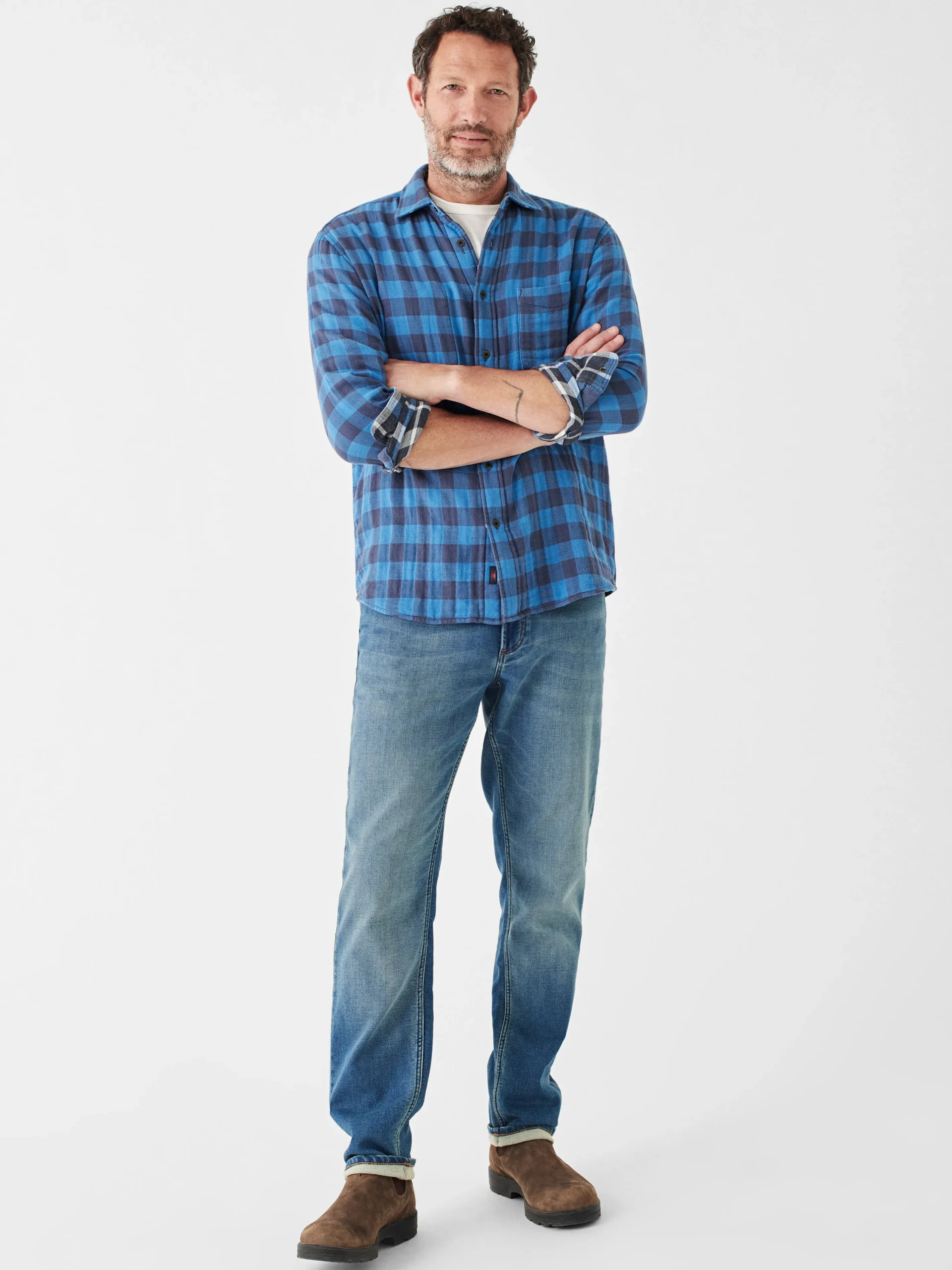 Shirts^Faherty Brand The Reversible Shirt - Cobalt Nights Buffalo
