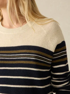 Sweaters^Faherty Brand Throwback Crew - Oakland Stripe