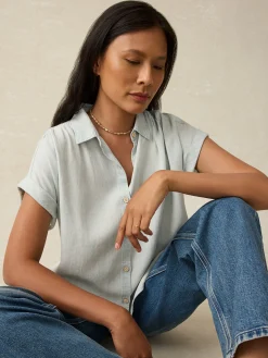 Shirts & Tops^Faherty Brand Tried & True Breeze Shirt - Icy Blue Wash